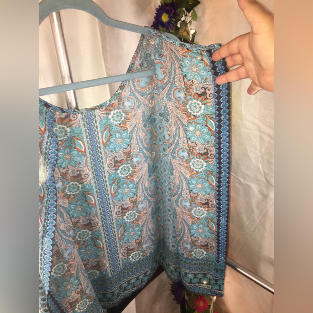 Cynthia Rowley | Women’s Multicolor Paisley Print Pattern Tank Top Blouse - Picture 11 of 12